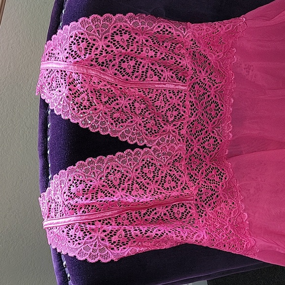 Women's Plus size  hot pink sheer baby doll 3X NWOT - Picture 2 of 15